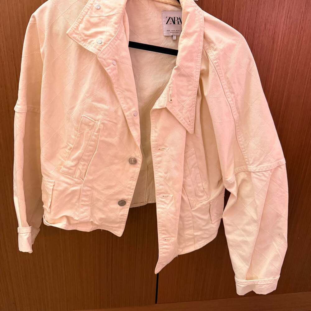 zara cream jacket size XL